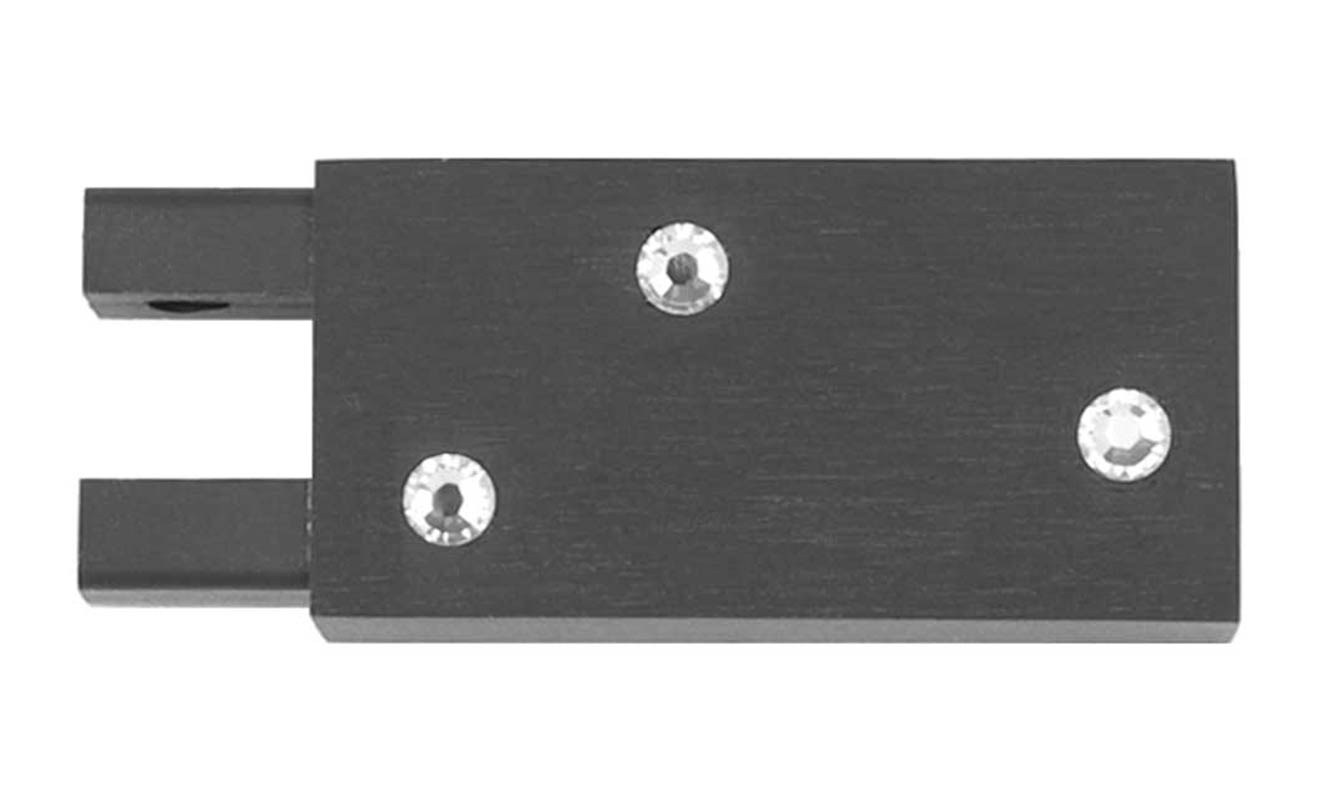 Leros Endstück 13 | 4cm | Schwarz / Strass