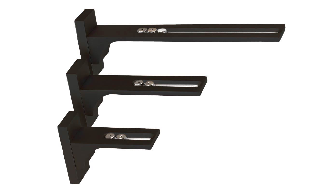 Wandträger Schwarz Innenlaufschienen | Nutstein 180