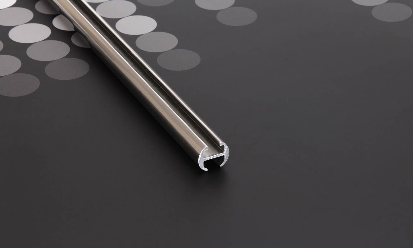 Alu Rundprofil | Innenlauf 6mm | ø20mm | Edelstahl eloxiert