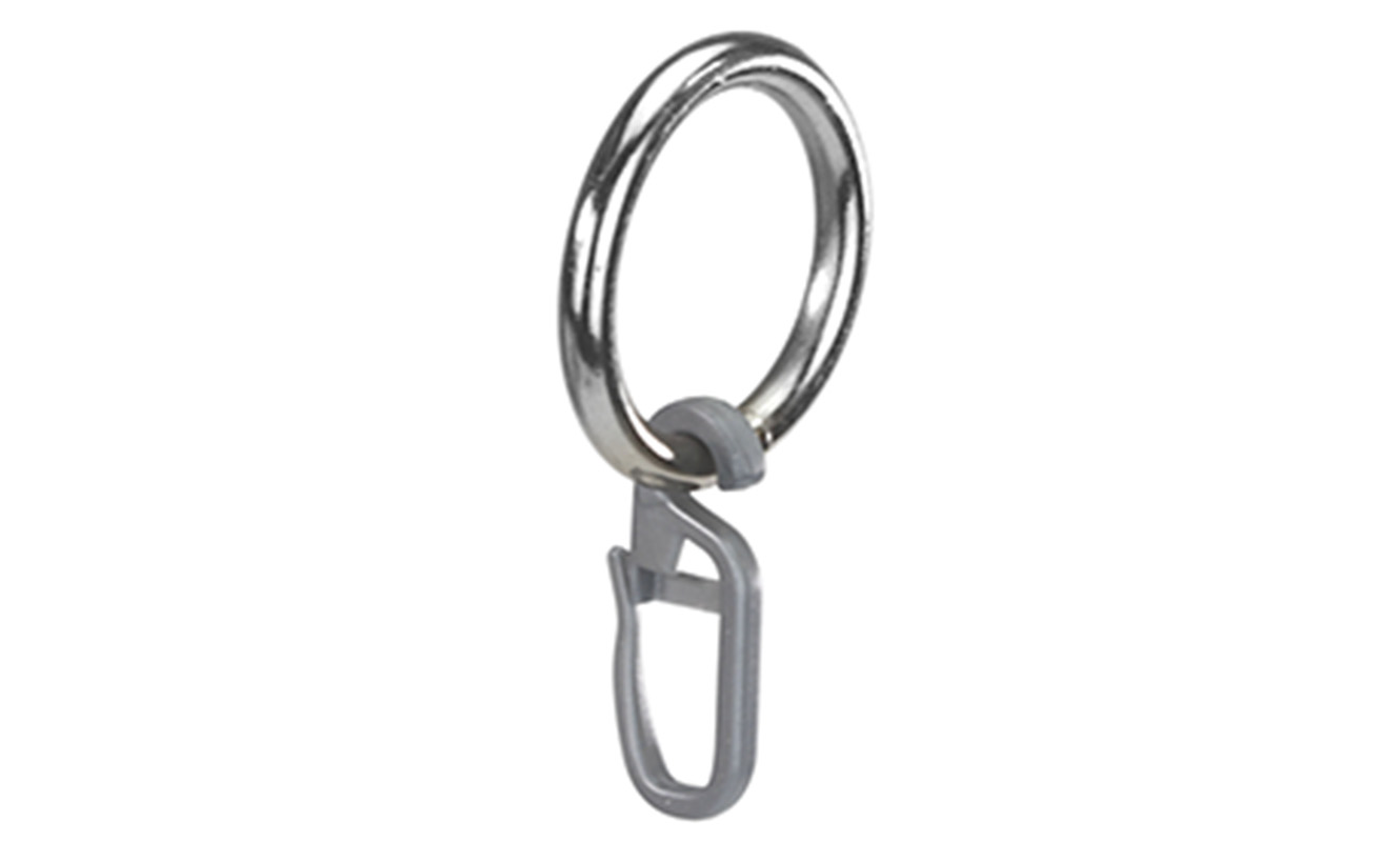 Metallring rund Stahl gebürstet mit Haken | ∅25/33 |  10 Stück