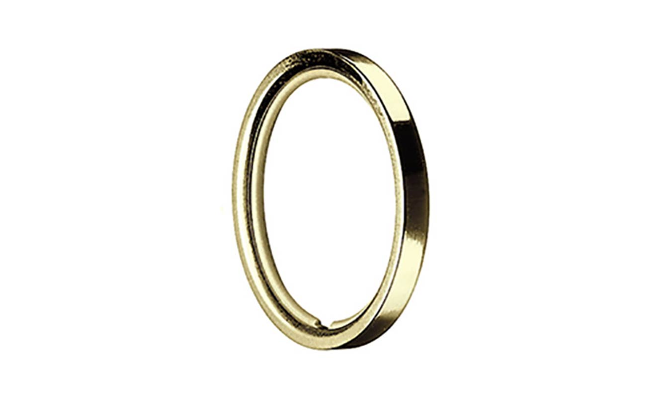 Oxford Flachring mit Geiteinlage und Haken | 27/30mm | Messing glanz