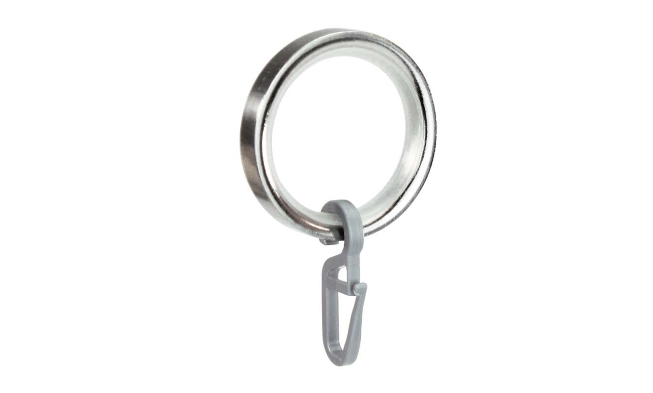 Flachring Edelstahl mit Haken und  Gleiteinlage | ∅29/39 |  10 Stück