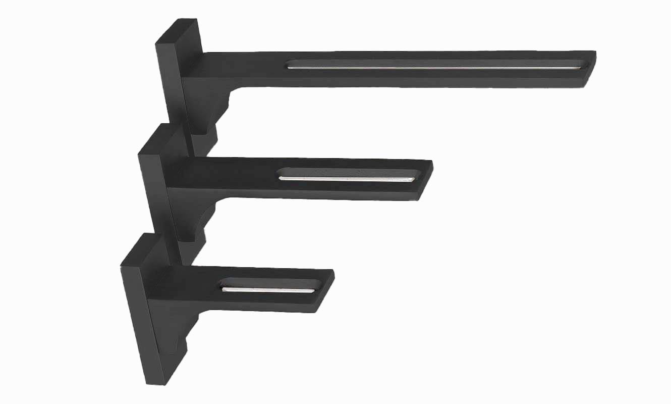 Wand- / Langloch-Träger Schwarz matt für Innenlaufschienen