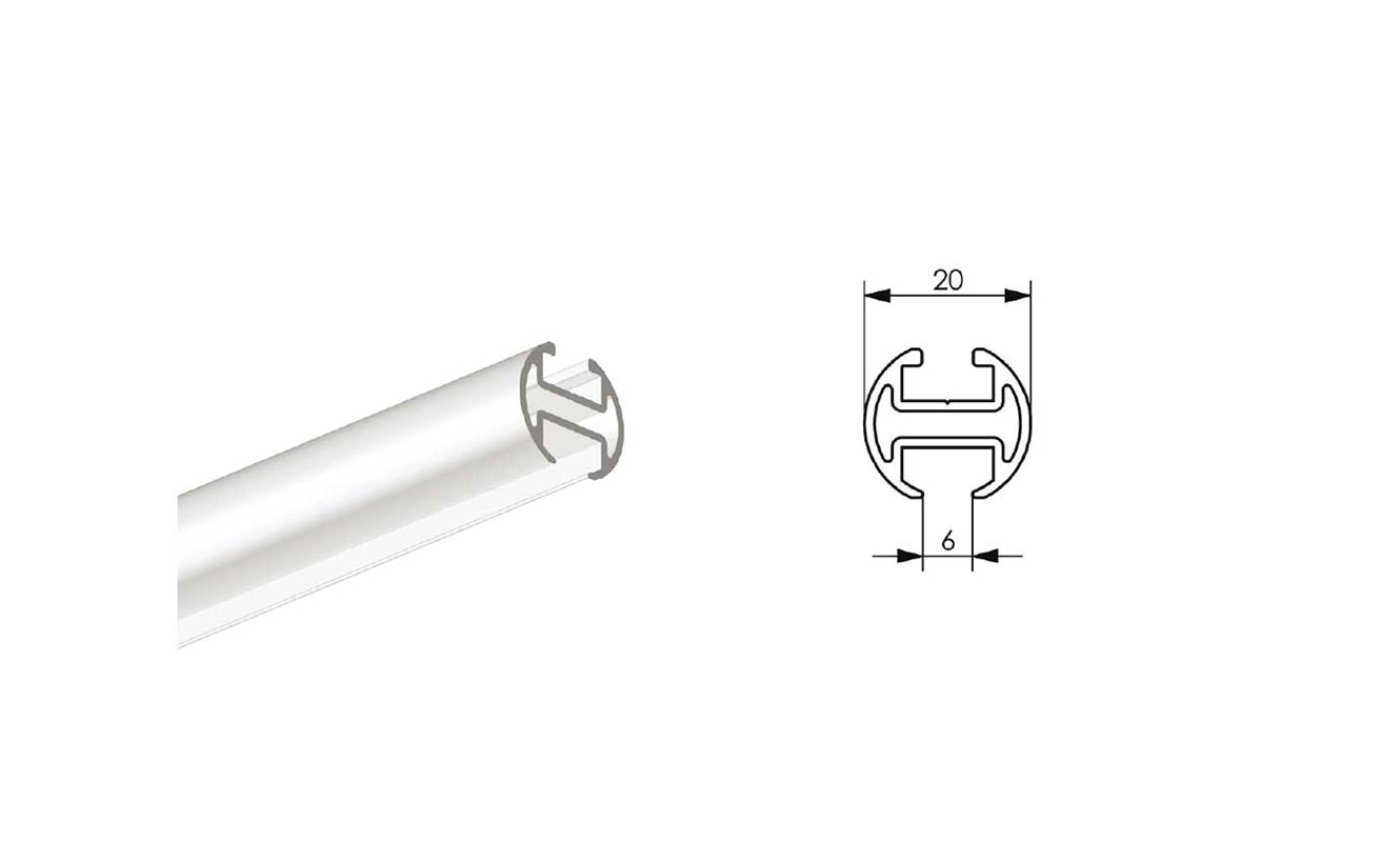 Alu Rundprofil | Innenlauf 6mm | ø20mm |