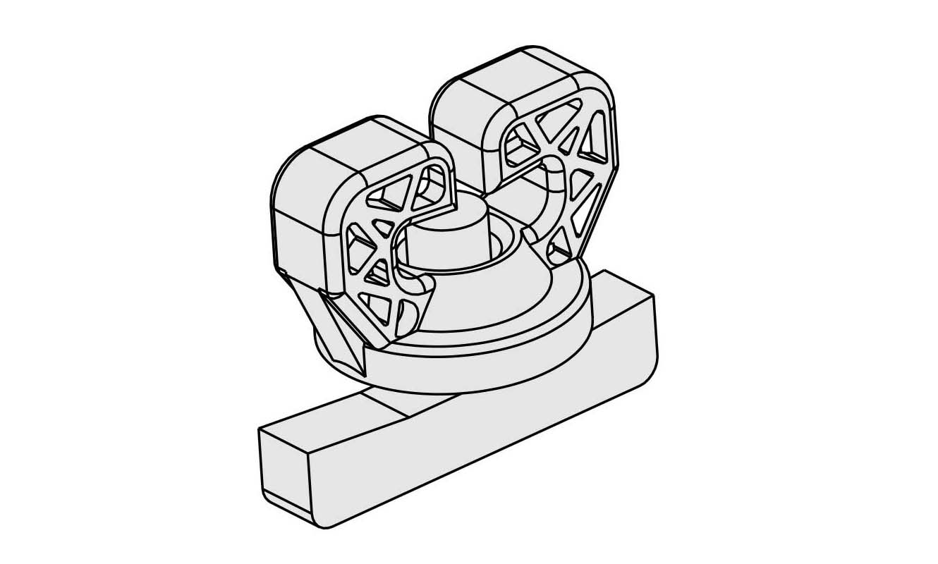 Feststeller für T- und U- Schienen 