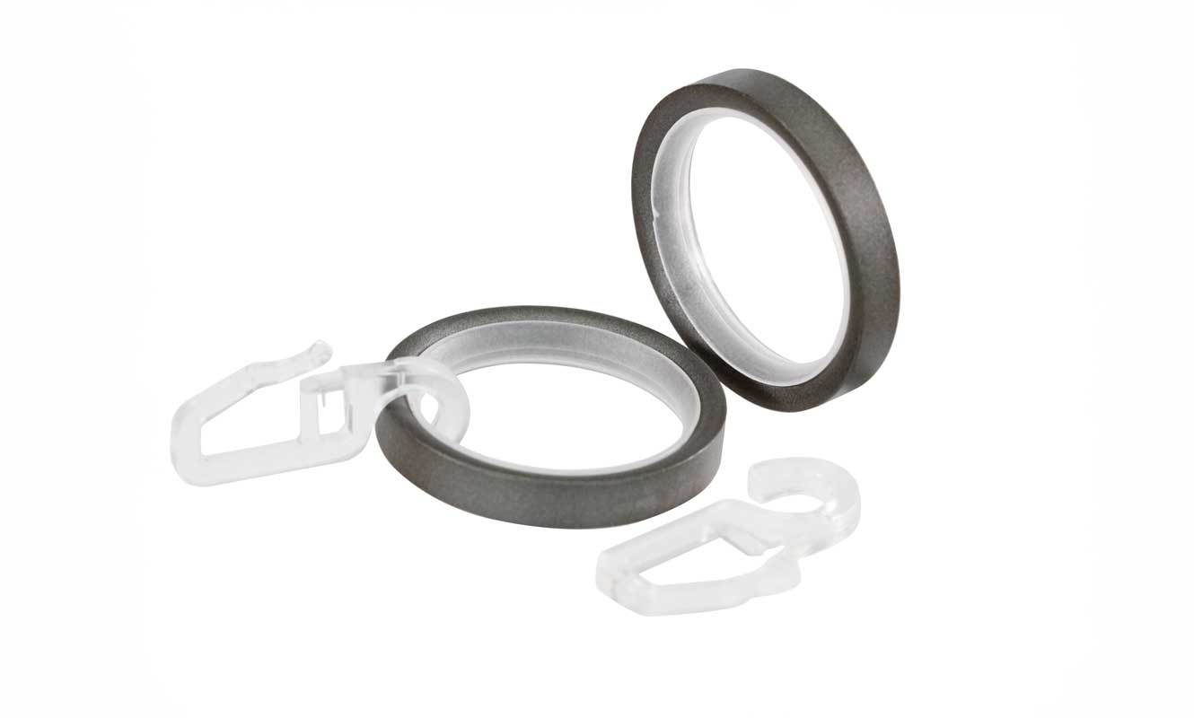 Flachring Amaro mit Gleiteinlage Grau Metallic matt