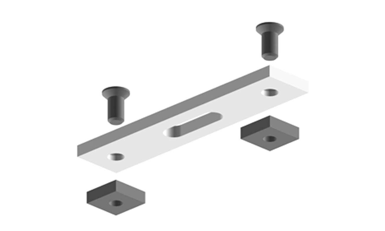 Deckenhalter 2-lfg | 2mm | 6,5x1,2cm |  