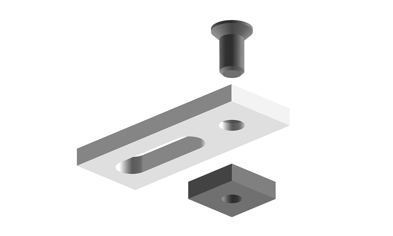 Deckenhalter 1-lfg | 02x3,5x1,2cm | 